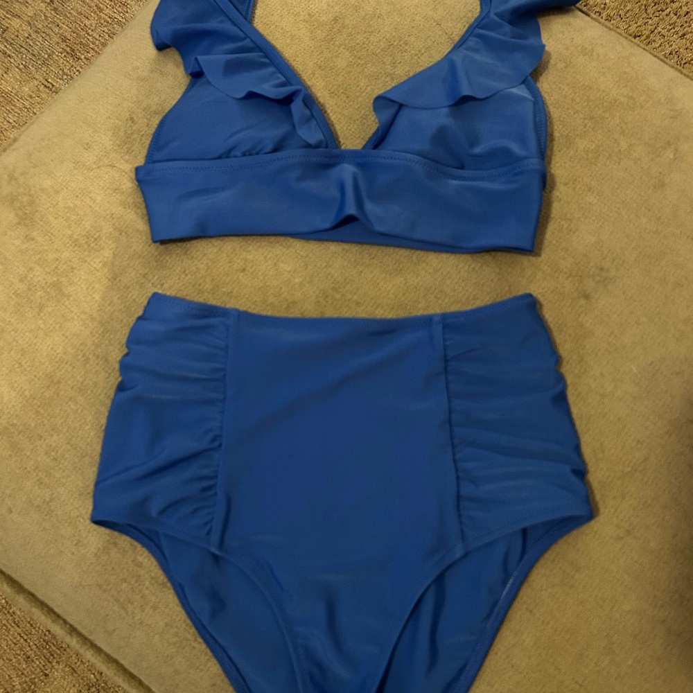 Aerie Blue Ruffled Bikini Set